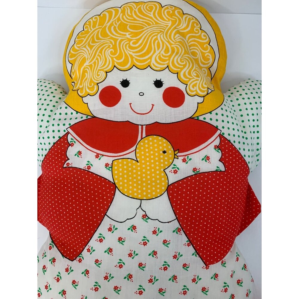 Vintage 70s Angel Pillow Doll Ditsy Floral Dress 19" x 26" L 8865 GUC